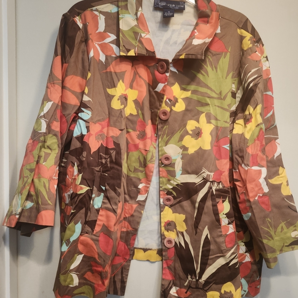 Susan Graver Multicolor Floral Blazer